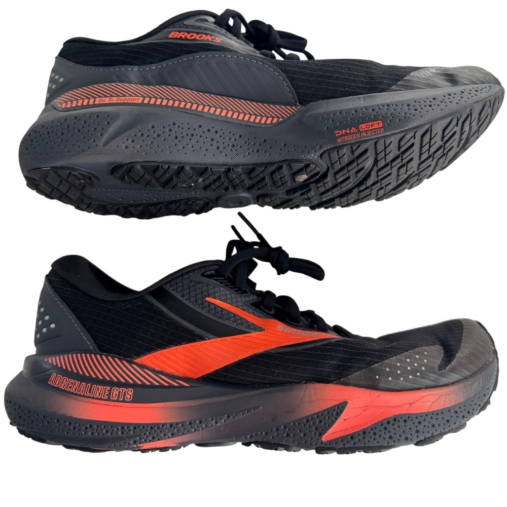 Brooks Adrenaline GTS 24 Running Shoes Womens 8.5M Black Coral DNA Athletic